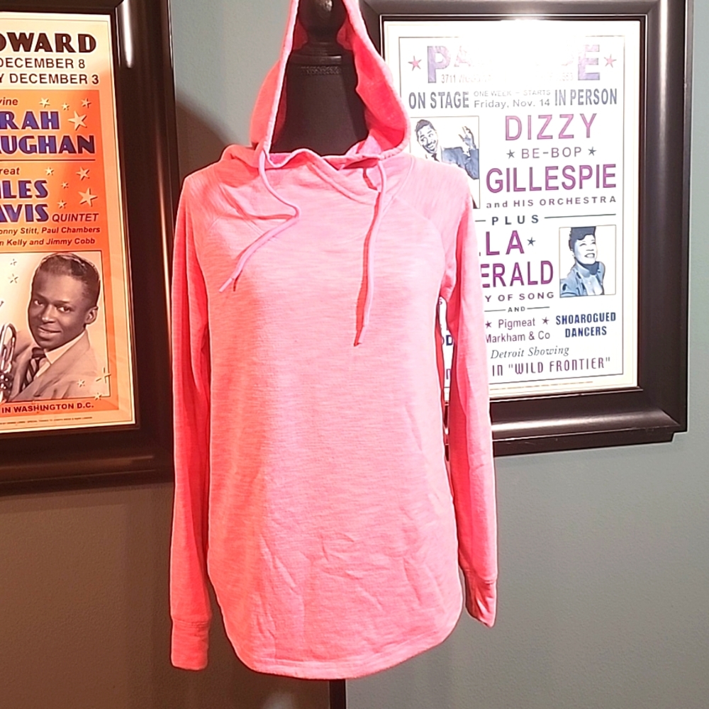 MTA Sport Bright Pink Long Sleeve Womens Hoodie Size Small EUC